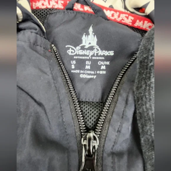 Disney Parks Mickey Mouse Black Zip Up Lightweight Jacket - Picture 4 of 5